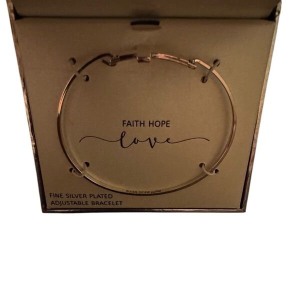 Gratitude & Grace "Faith Hope Love" Sideways Cross Bangle - Picture 4 of 6